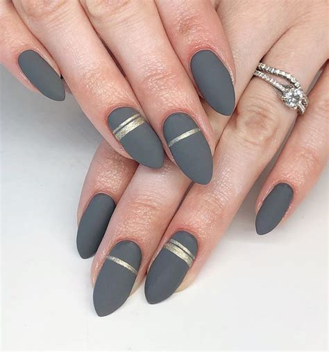 black and grey nail designs